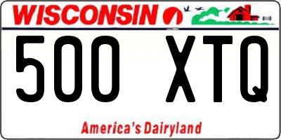 WI license plate 500XTQ