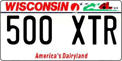 WI license plate 500XTR