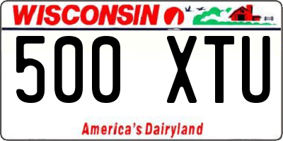WI license plate 500XTU