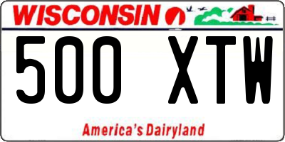WI license plate 500XTW