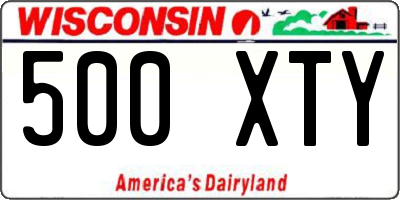 WI license plate 500XTY