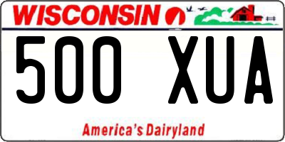 WI license plate 500XUA