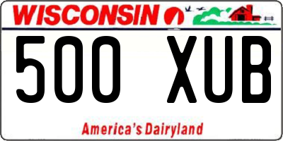 WI license plate 500XUB