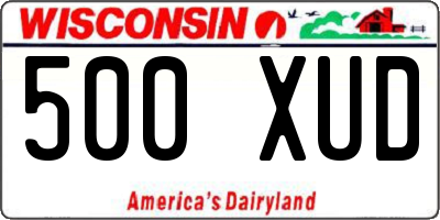 WI license plate 500XUD