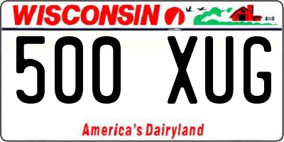 WI license plate 500XUG