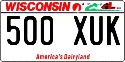 WI license plate 500XUK