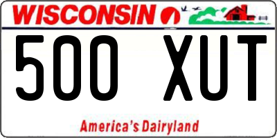 WI license plate 500XUT