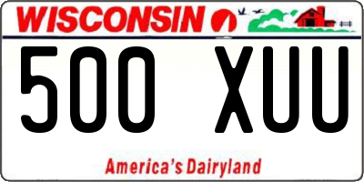 WI license plate 500XUU