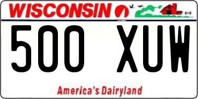 WI license plate 500XUW