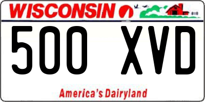 WI license plate 500XVD