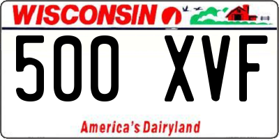 WI license plate 500XVF