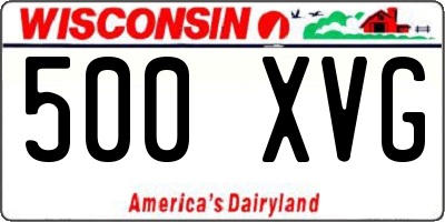 WI license plate 500XVG