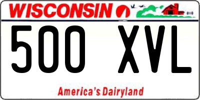 WI license plate 500XVL