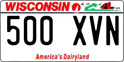 WI license plate 500XVN