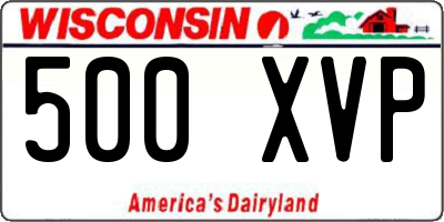 WI license plate 500XVP