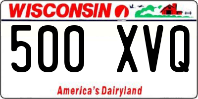 WI license plate 500XVQ