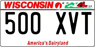 WI license plate 500XVT