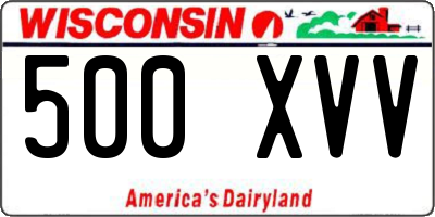 WI license plate 500XVV