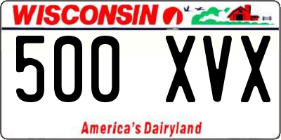 WI license plate 500XVX