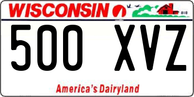 WI license plate 500XVZ
