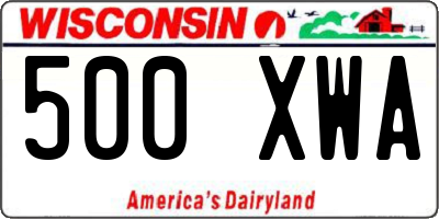 WI license plate 500XWA