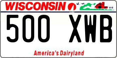 WI license plate 500XWB