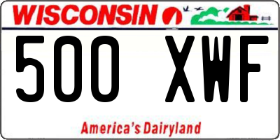 WI license plate 500XWF