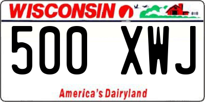 WI license plate 500XWJ