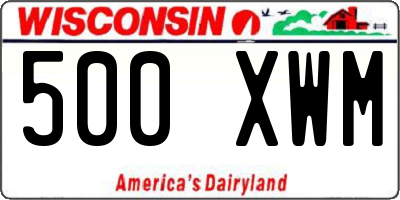 WI license plate 500XWM