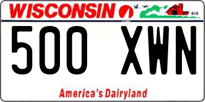 WI license plate 500XWN