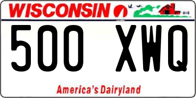 WI license plate 500XWQ