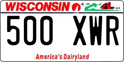 WI license plate 500XWR