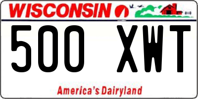 WI license plate 500XWT