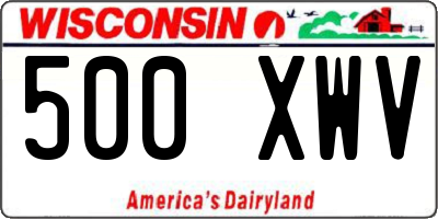 WI license plate 500XWV