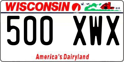 WI license plate 500XWX