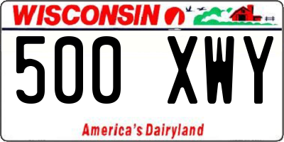 WI license plate 500XWY