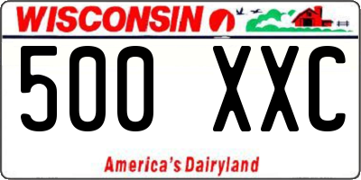 WI license plate 500XXC