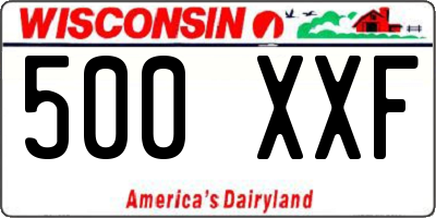 WI license plate 500XXF