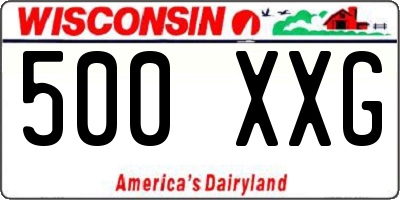 WI license plate 500XXG