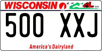 WI license plate 500XXJ