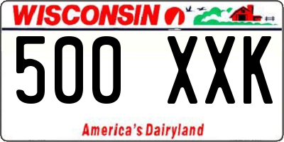 WI license plate 500XXK