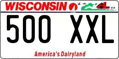 WI license plate 500XXL