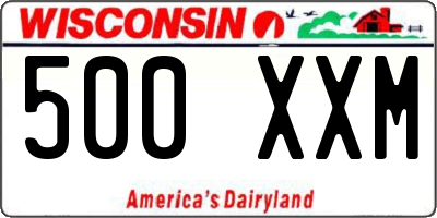 WI license plate 500XXM