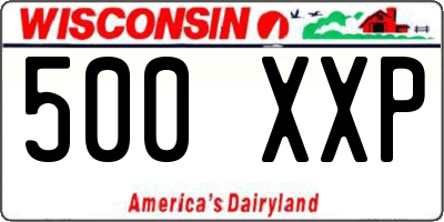 WI license plate 500XXP
