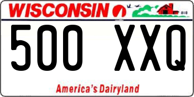 WI license plate 500XXQ