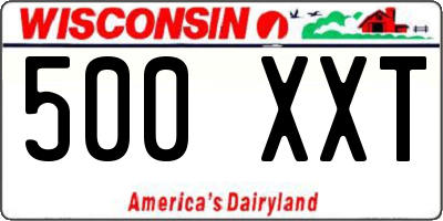 WI license plate 500XXT