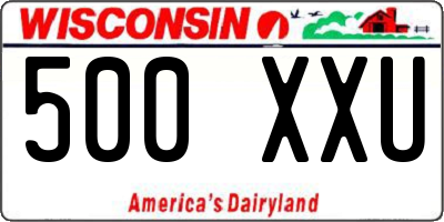 WI license plate 500XXU