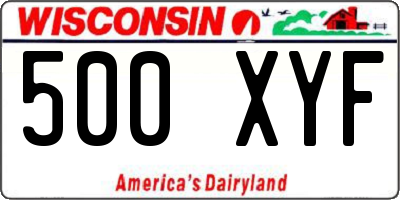 WI license plate 500XYF