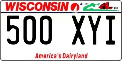 WI license plate 500XYI
