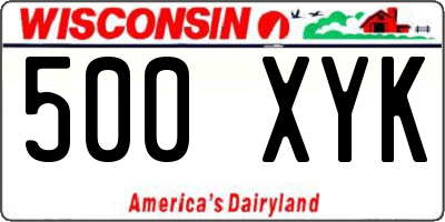WI license plate 500XYK